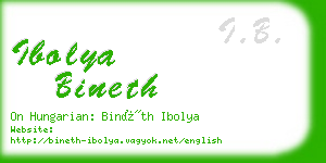 ibolya bineth business card